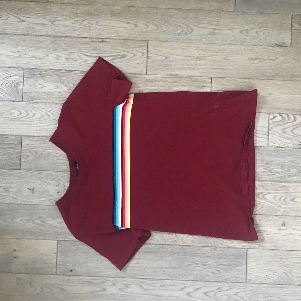 Forever 21 rainbow striped shirt